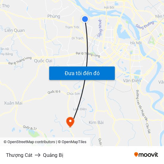 Thượng Cát to Quảng Bị map