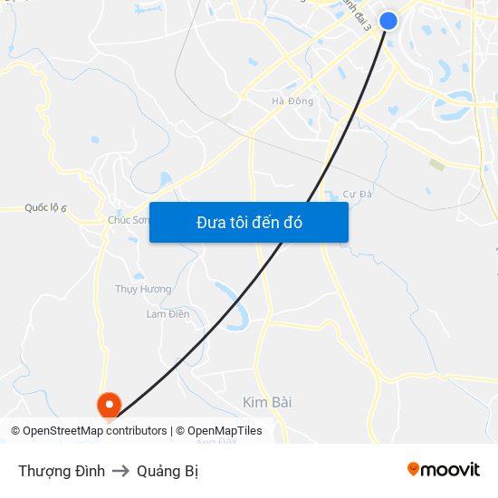 Thượng Đình to Quảng Bị map