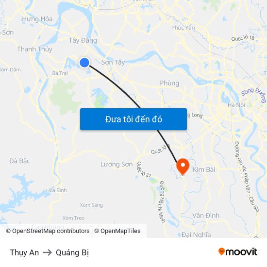 Thụy An to Quảng Bị map