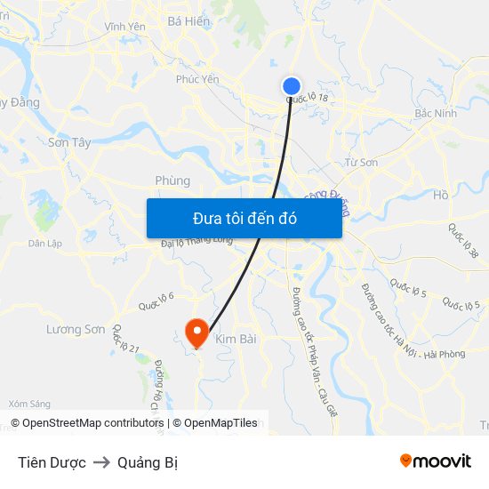 Tiên Dược to Quảng Bị map