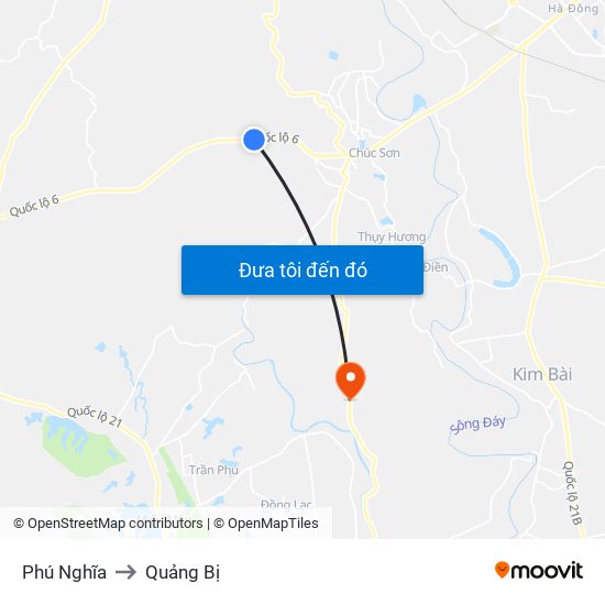 Phú Nghĩa to Quảng Bị map