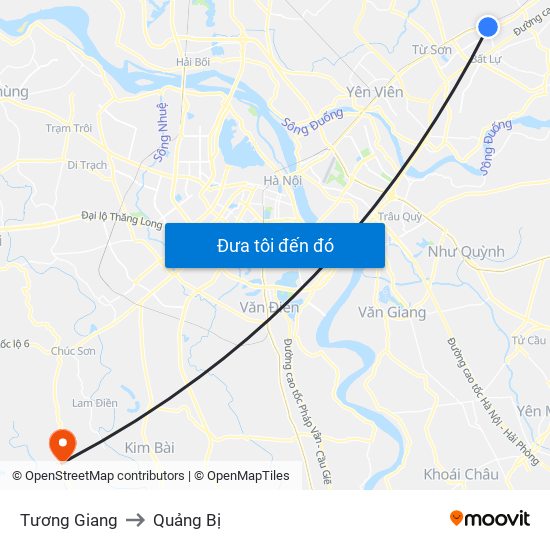 Tương Giang to Quảng Bị map