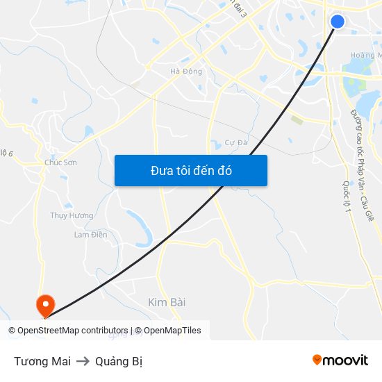 Tương Mai to Quảng Bị map