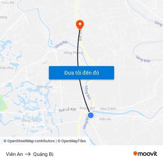 Viên An to Quảng Bị map