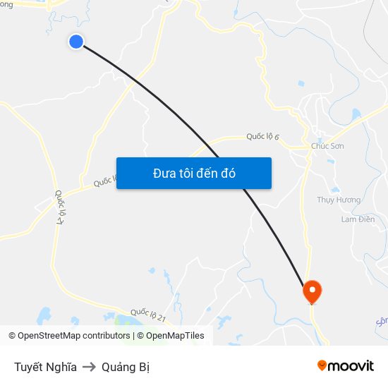 Tuyết Nghĩa to Quảng Bị map