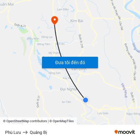 Phù Lưu to Quảng Bị map