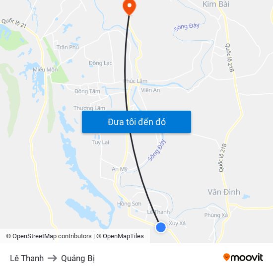 Lê Thanh to Quảng Bị map