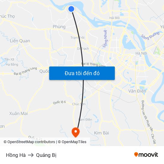 Hồng Hà to Quảng Bị map