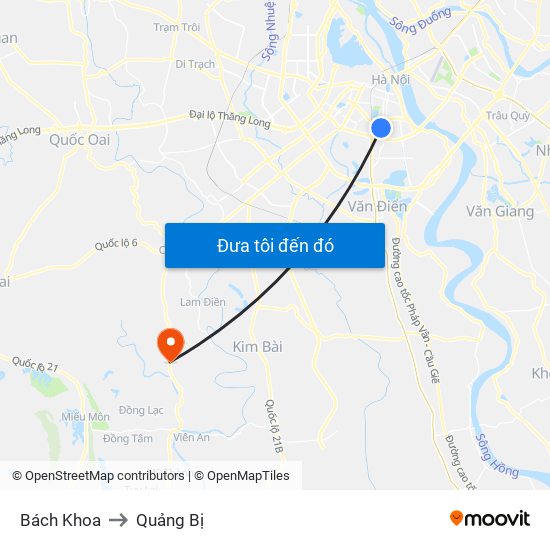 Bách Khoa to Quảng Bị map