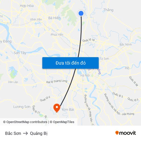 Bắc Sơn to Quảng Bị map