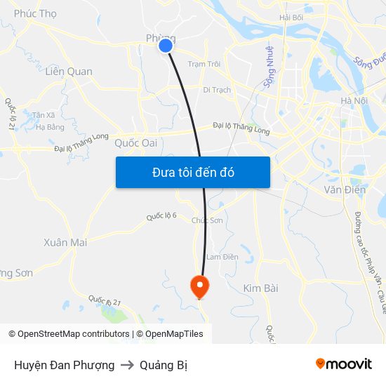 Huyện Đan Phượng to Quảng Bị map