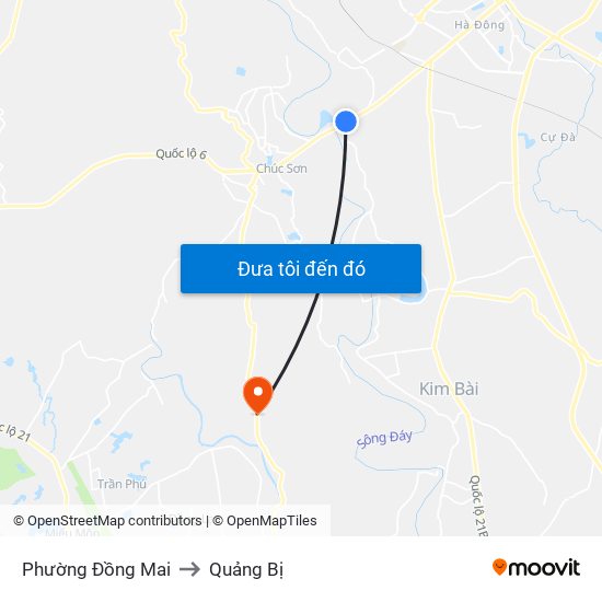 Phường Đồng Mai to Quảng Bị map