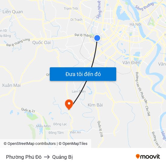 Phường Phú Đô to Quảng Bị map