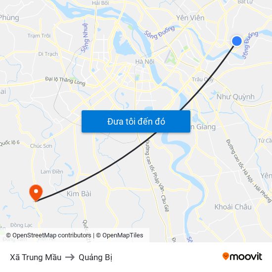 Xã Trung Mầu to Quảng Bị map