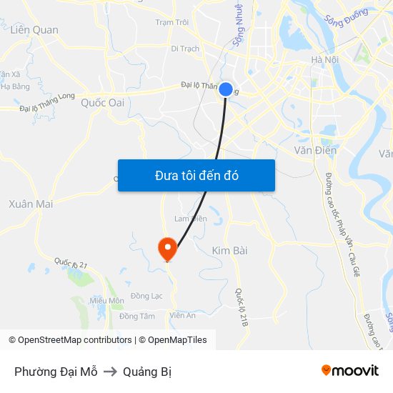 Phường Đại Mỗ to Quảng Bị map