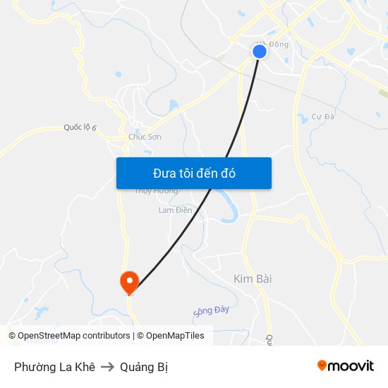 Phường La Khê to Quảng Bị map