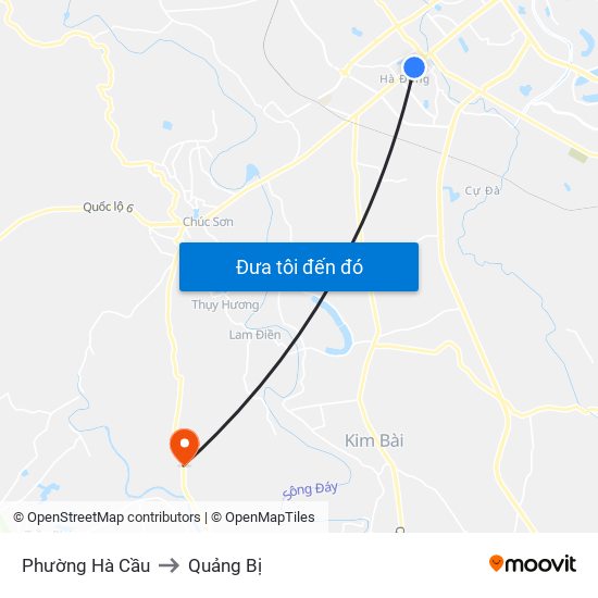 Phường Hà Cầu to Quảng Bị map