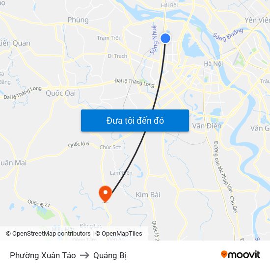 Phường Xuân Tảo to Quảng Bị map