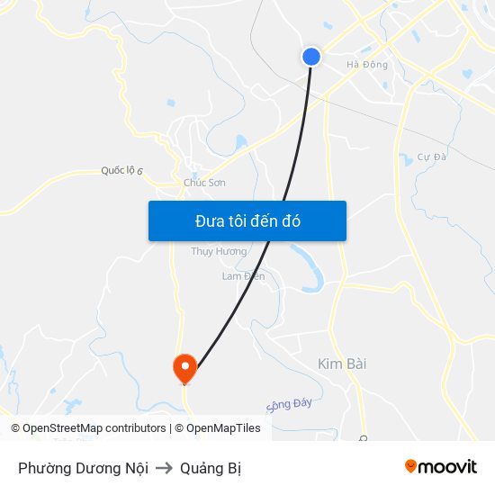 Phường Dương Nội to Quảng Bị map