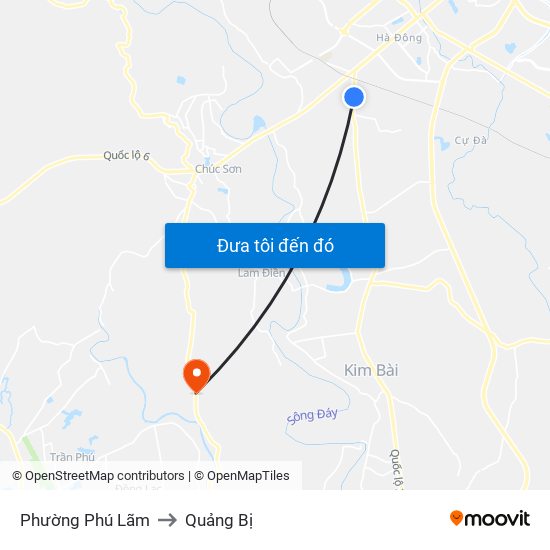 Phường Phú Lãm to Quảng Bị map