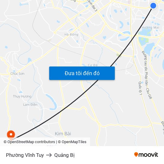 Phường Vĩnh Tuy to Quảng Bị map