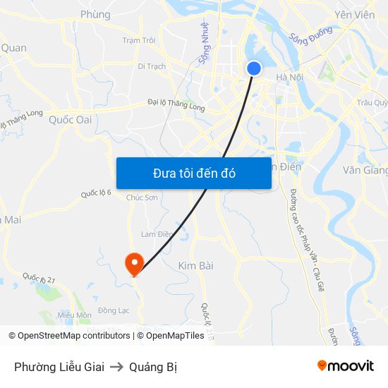 Phường Liễu Giai to Quảng Bị map
