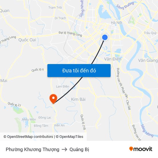 Phường Khương Thượng to Quảng Bị map