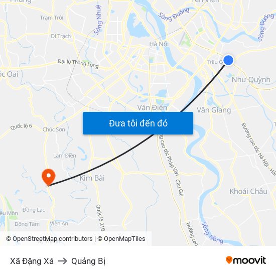 Xã Đặng Xá to Quảng Bị map