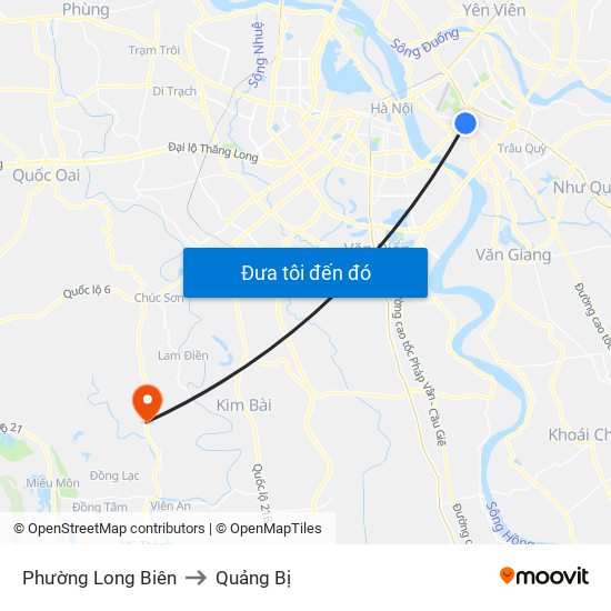 Phường Long Biên to Quảng Bị map