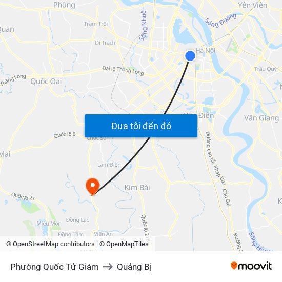 Phường Quốc Tử Giám to Quảng Bị map