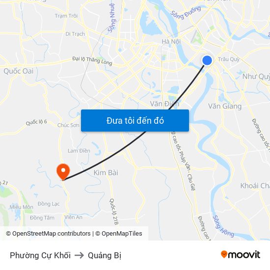 Phường Cự Khối to Quảng Bị map