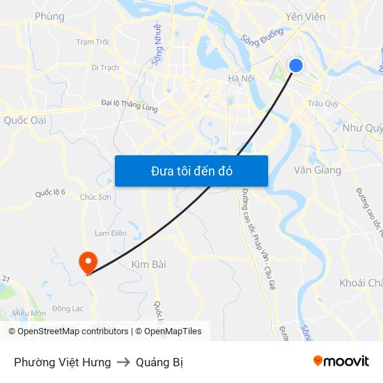 Phường Việt Hưng to Quảng Bị map