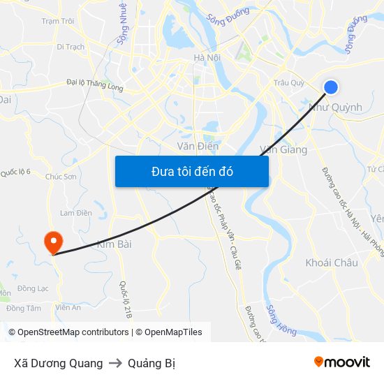 Xã Dương Quang to Quảng Bị map
