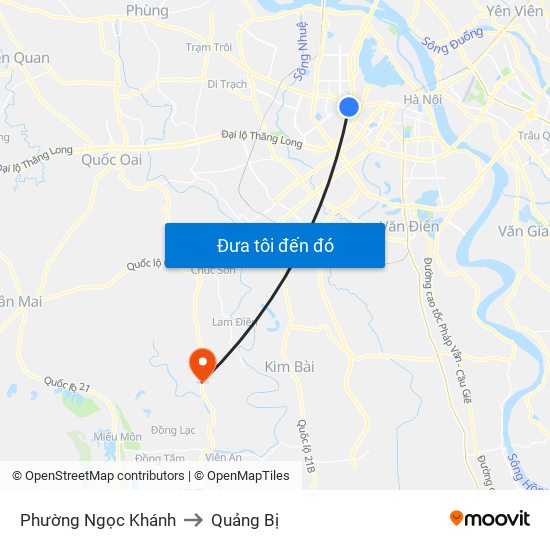 Phường Ngọc Khánh to Quảng Bị map