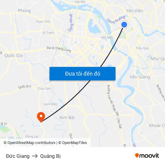 Đức Giang to Quảng Bị map