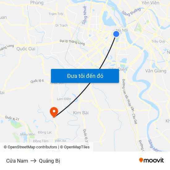 Cửa Nam to Quảng Bị map