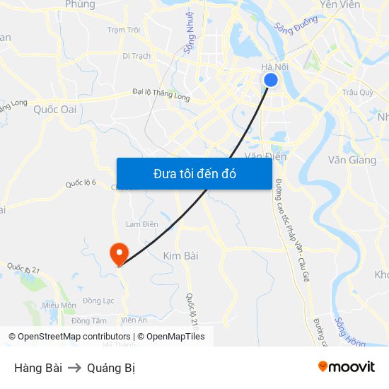 Hàng Bài to Quảng Bị map