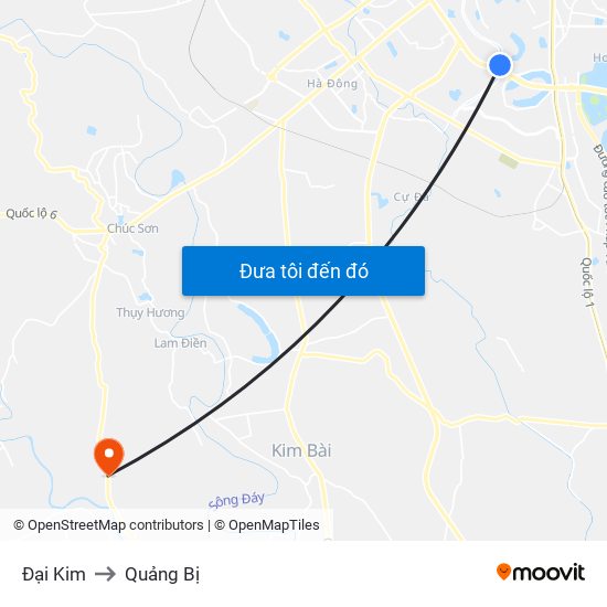 Đại Kim to Quảng Bị map