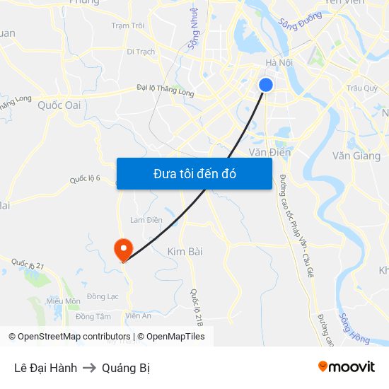 Lê Đại Hành to Quảng Bị map