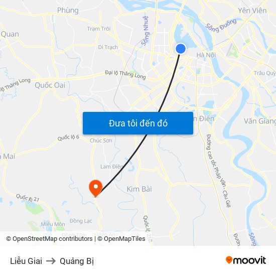 Liễu Giai to Quảng Bị map