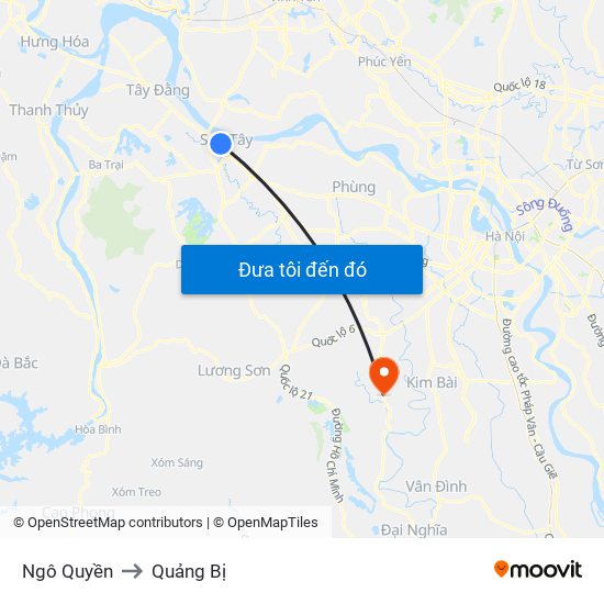 Ngô Quyền to Quảng Bị map