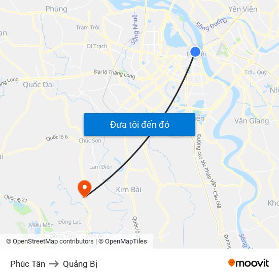 Phúc Tân to Quảng Bị map