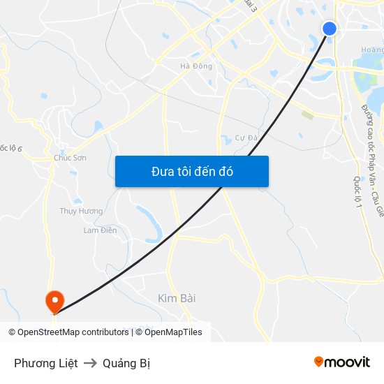 Phương Liệt to Quảng Bị map