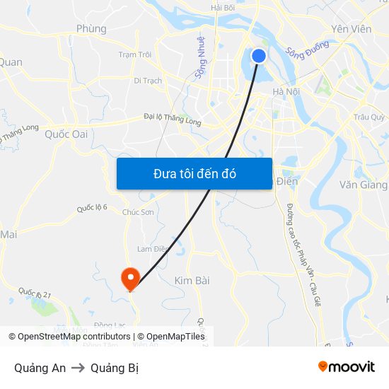 Quảng An to Quảng Bị map