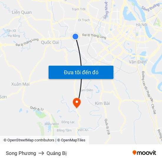 Song Phương to Quảng Bị map