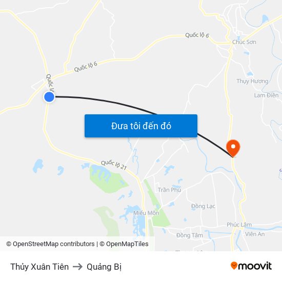 Thủy Xuân Tiên to Quảng Bị map