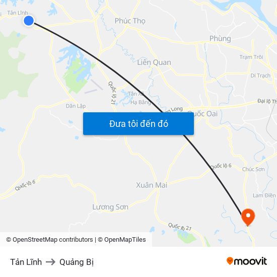 Tản Lĩnh to Quảng Bị map