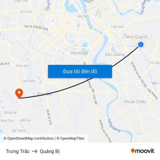 Trưng Trắc to Quảng Bị map