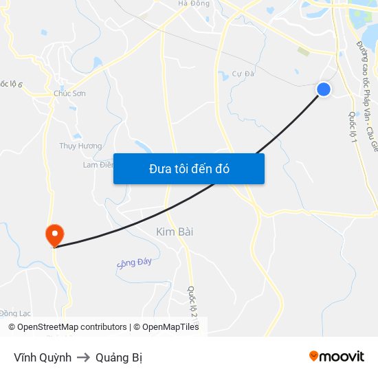 Vĩnh Quỳnh to Quảng Bị map