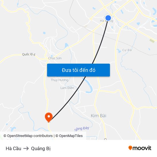 Hà Cầu to Quảng Bị map